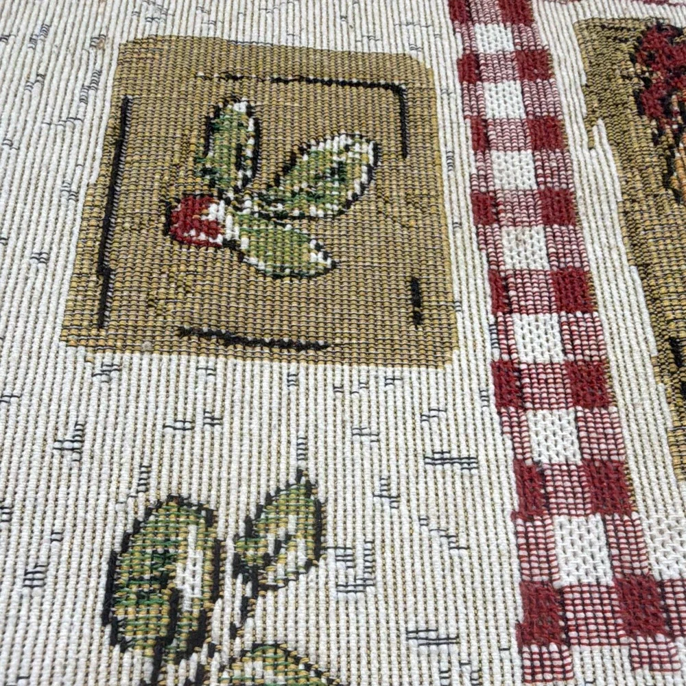 Set of 8 Tapestry Farm Rooster Fruit Basket/count Rooster Red Gingham Placemats